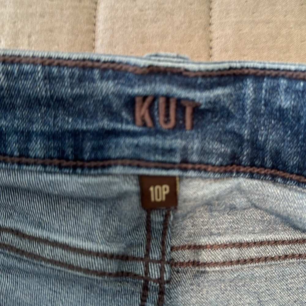 Kut from the Kloth Women's High Rise Flared Jeans - Blue Denim - Picture 3 of 13